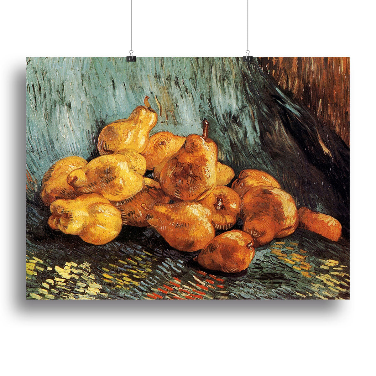 Still Life with Pears by Van Gogh canvas print showcasing vibrant colors and intricate details, perfect for home decor.