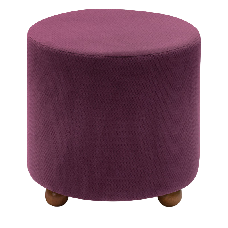 Stylish purple Stool HAMBURG with natural beech wood legs, measuring 40x40x40 cm, perfect for modern decor.