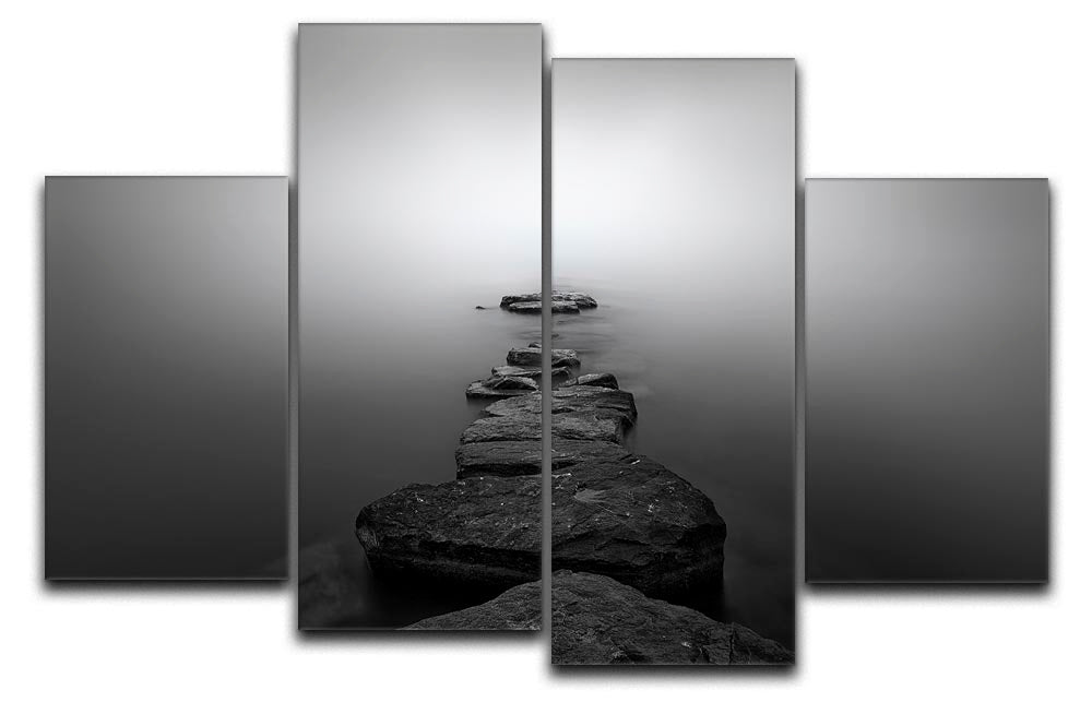 Stones II 4 Split Panel Canvas artwork featuring four equal sections, showcasing a cohesive and dynamic design.