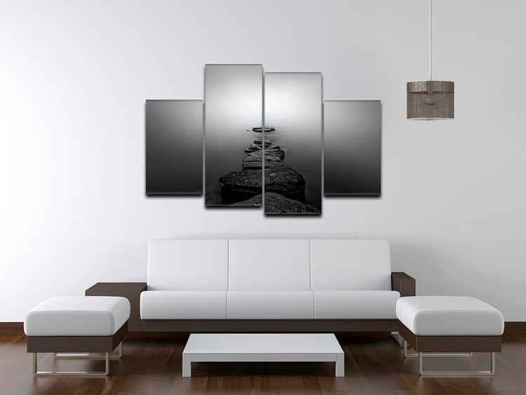Stones II 4 Split Panel Canvas artwork featuring four equal sections, showcasing a cohesive and dynamic design.