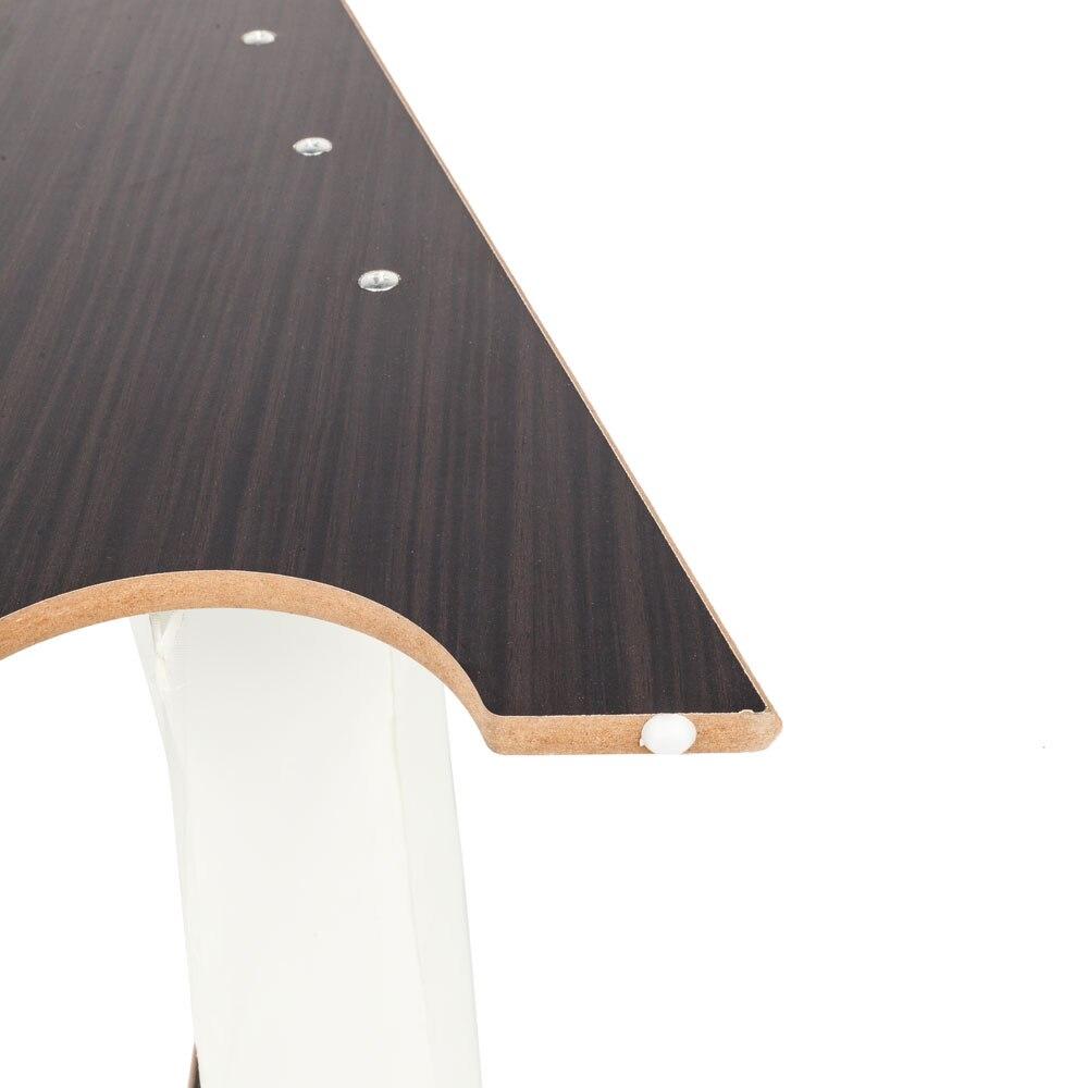 Dark brown MDF storage rack with white fabric cover, designed for books and magazines, featuring multiple layers for organization.