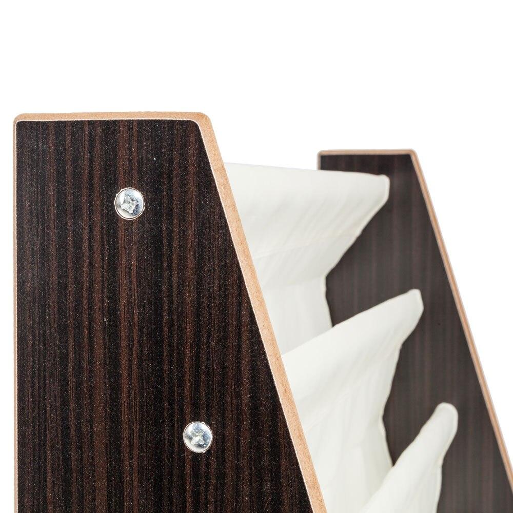 Dark brown MDF storage rack with white fabric cover, designed for books and magazines, featuring multiple layers for organization.