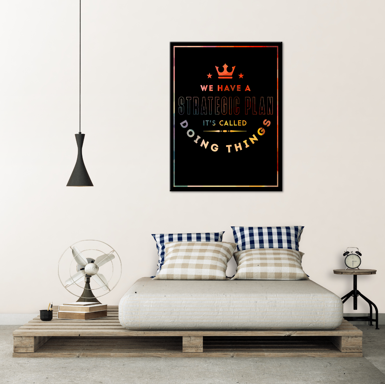 A vibrant Strategic Plan Canvas featuring modern art designs, perfect for home and office decor.