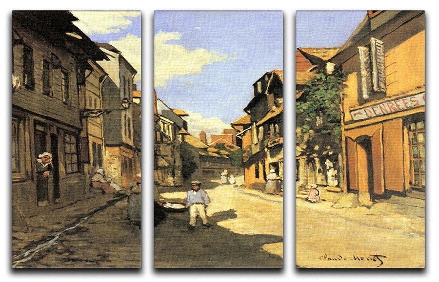 Street of Bavolle 2 by Monet split panel canvas print featuring vibrant colors and intricate details, perfect for home decor.