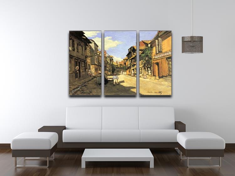 Street of Bavolle 2 by Monet split panel canvas print featuring vibrant colors and intricate details, perfect for home decor.