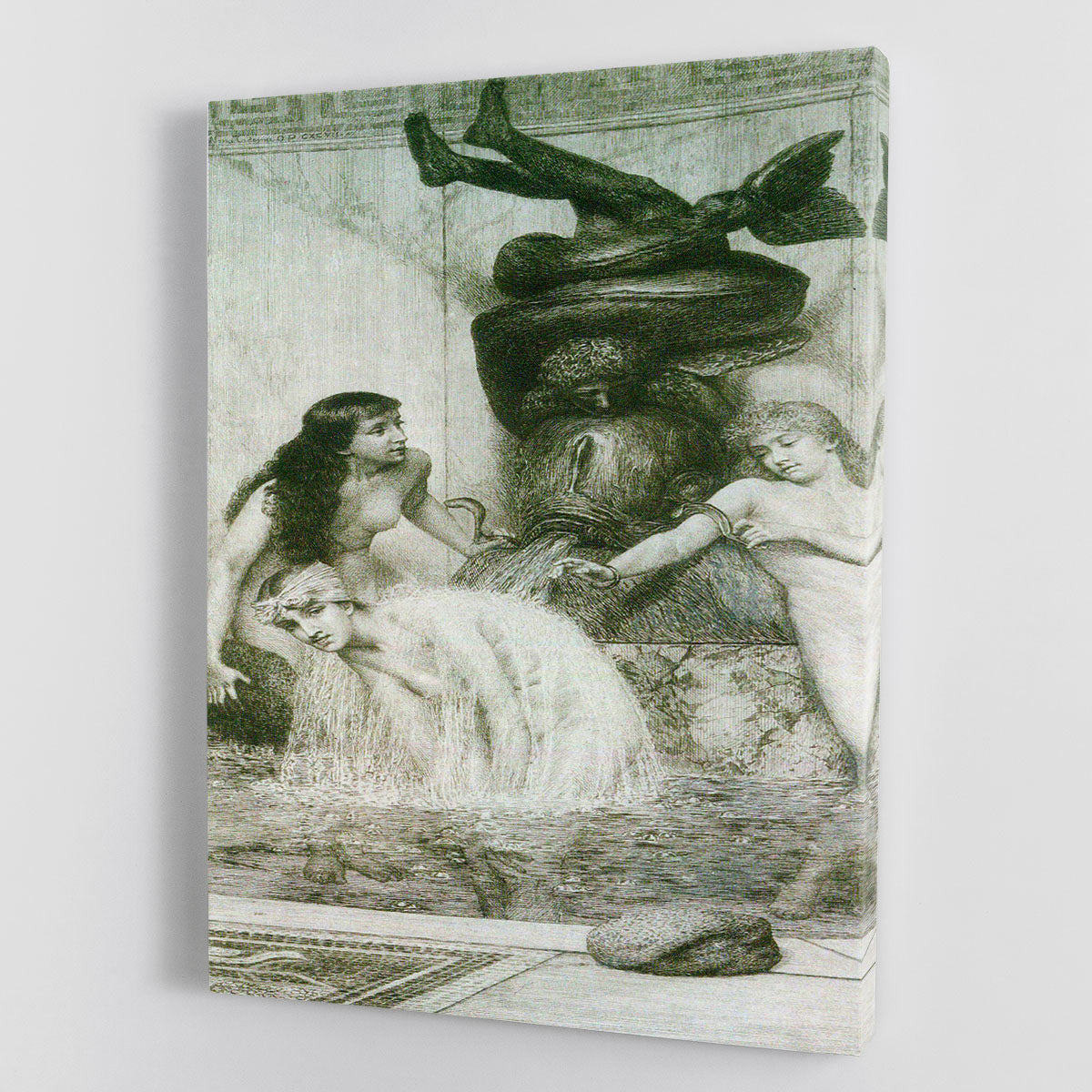 Canvas print of Strigilis and sponges by Alma Tadema, showcasing intricate details and vibrant colors.