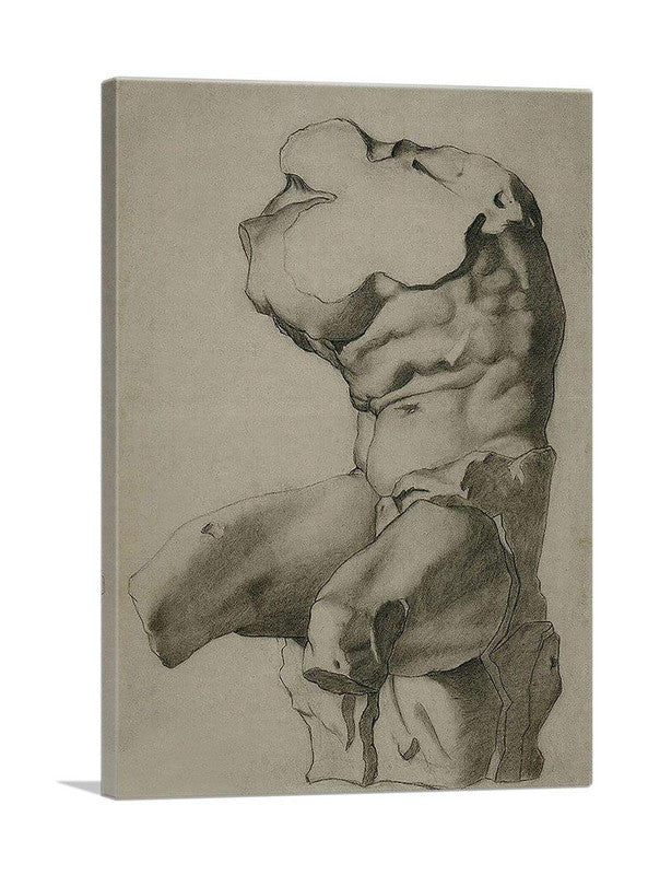 Canvas art print of 'Study For a Torso 1892', showcasing intricate details and vibrant colors, perfect for home decor.