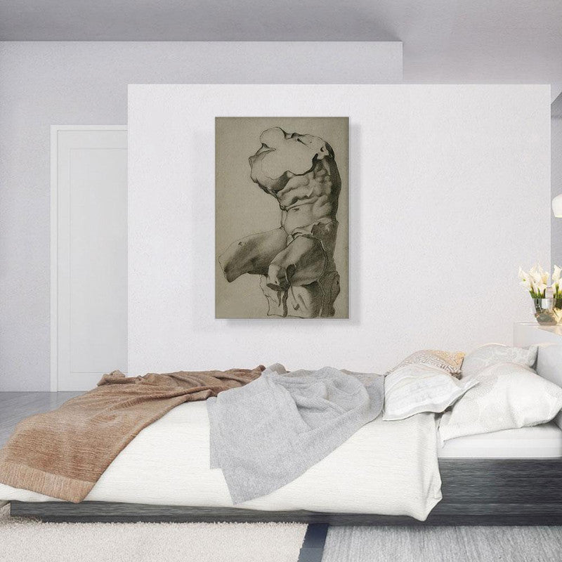 Canvas art print of 'Study For a Torso 1892', showcasing intricate details and vibrant colors, perfect for home decor.