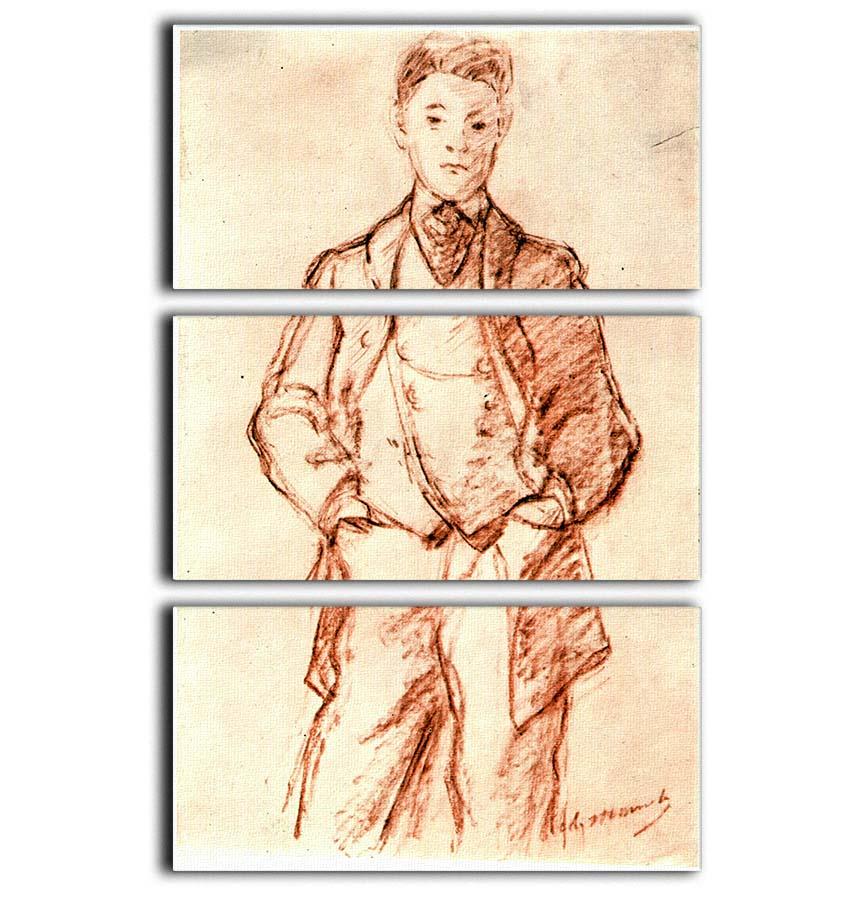 Three-panel canvas print of Study of a Boy by Manet, showcasing vibrant colors and intricate details.