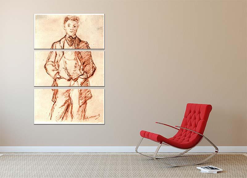 Three-panel canvas print of Study of a Boy by Manet, showcasing vibrant colors and intricate details.