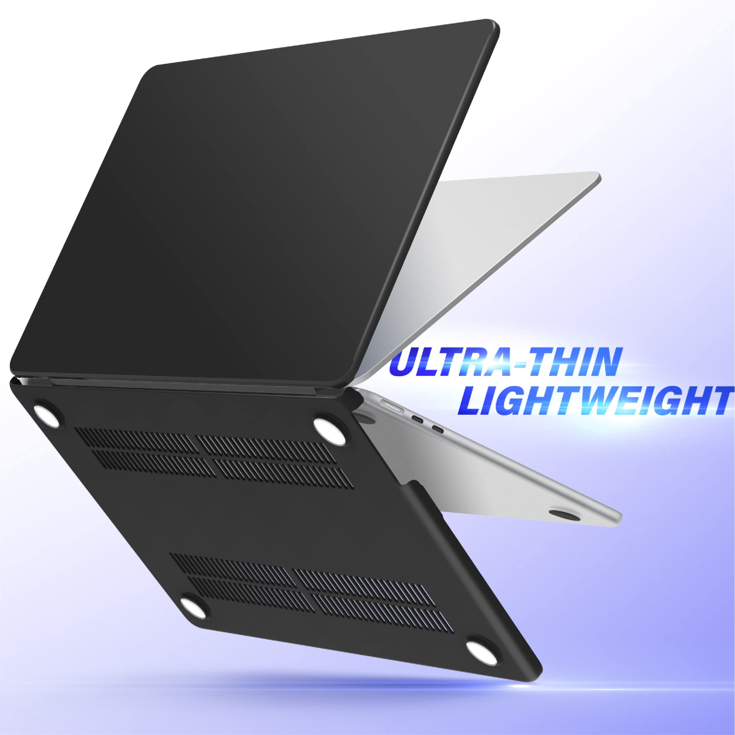 Frosted hard case for 2023 MacBook Air 13 inch M2 Model A2681, showcasing its sleek design and precise fit.