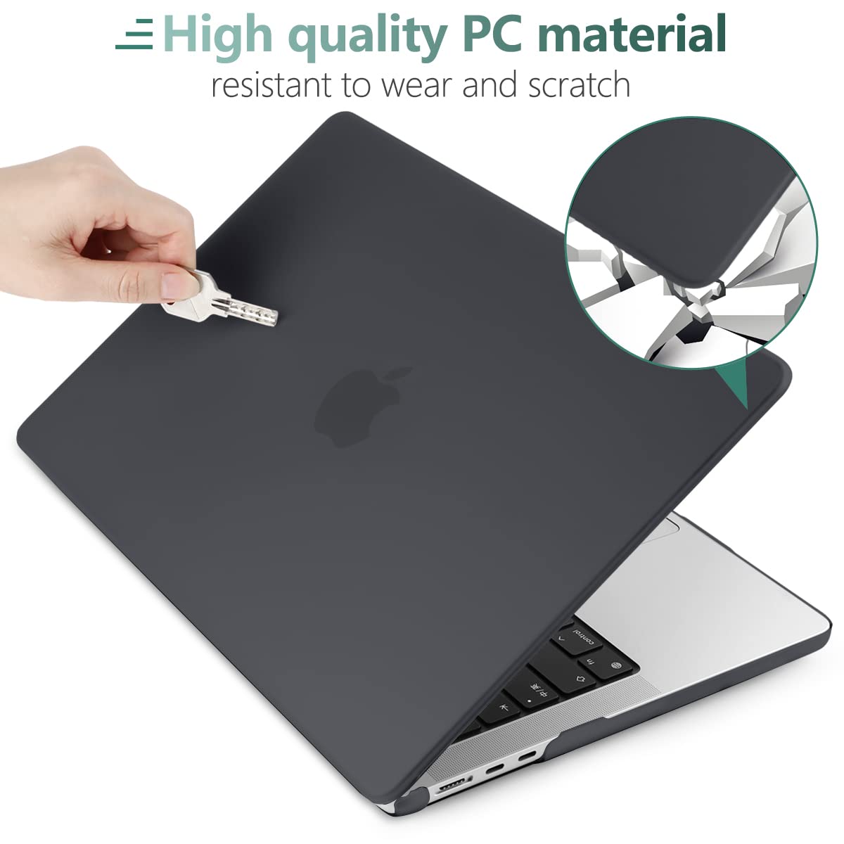 Frosted hard case for 2023 MacBook Air 13 inch M2 Model A2681, showcasing its sleek design and precise fit.