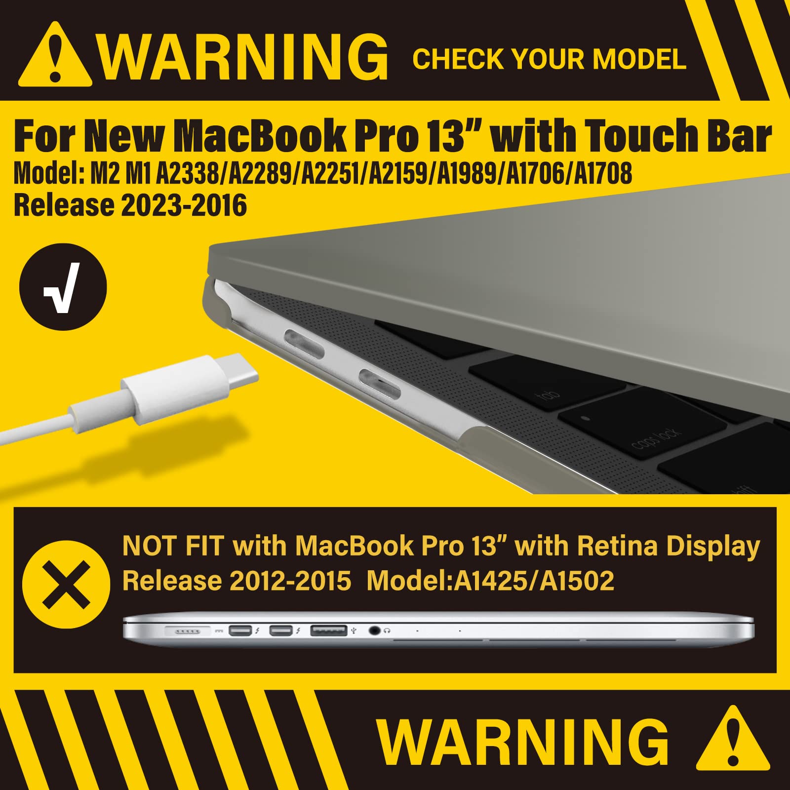 Grey hard shell case for MacBook Pro 13 Inch M1 M2 models, featuring a sleek design and durable protection.