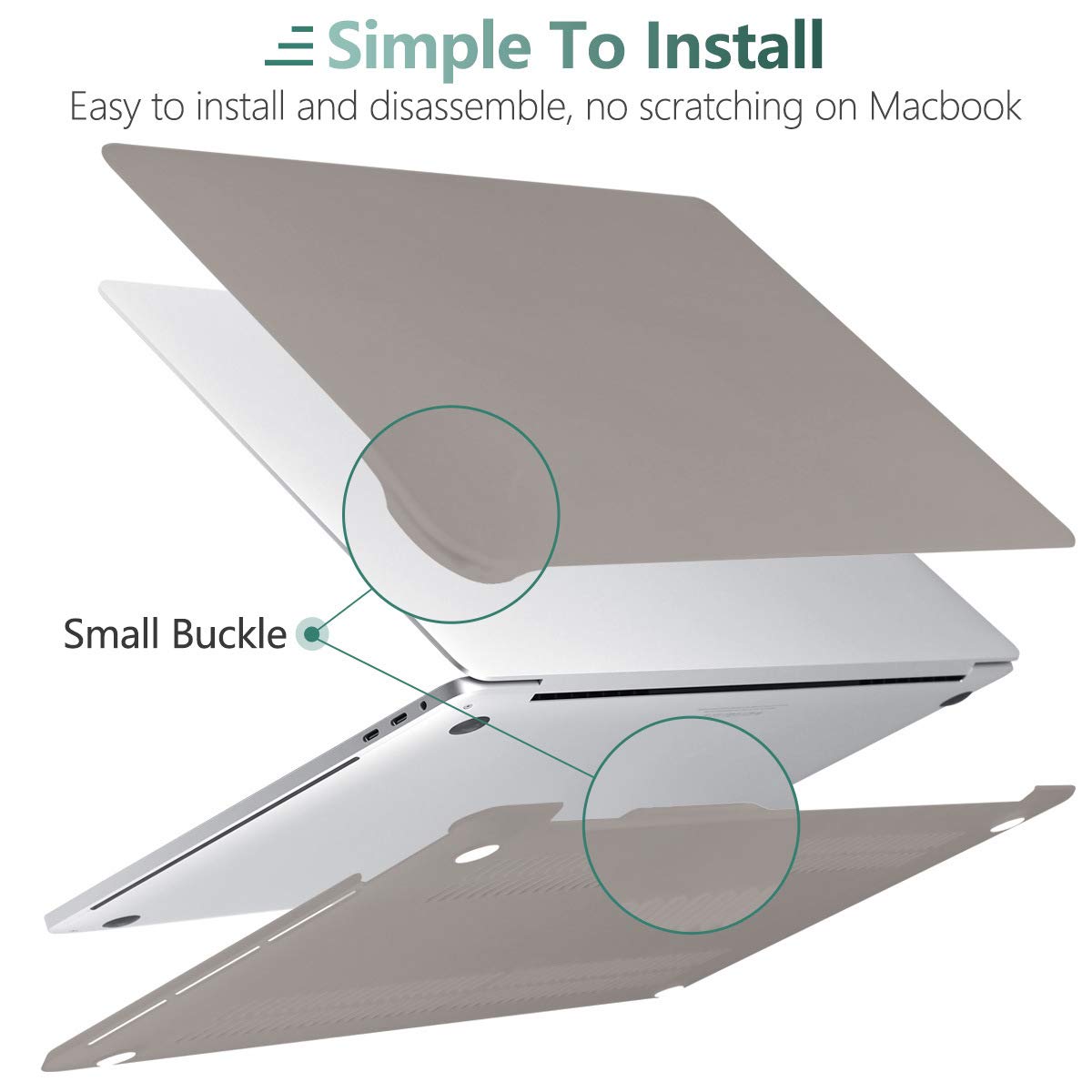 Grey hard shell case for MacBook Pro 13 Inch M1 M2 models, featuring a sleek design and durable protection.