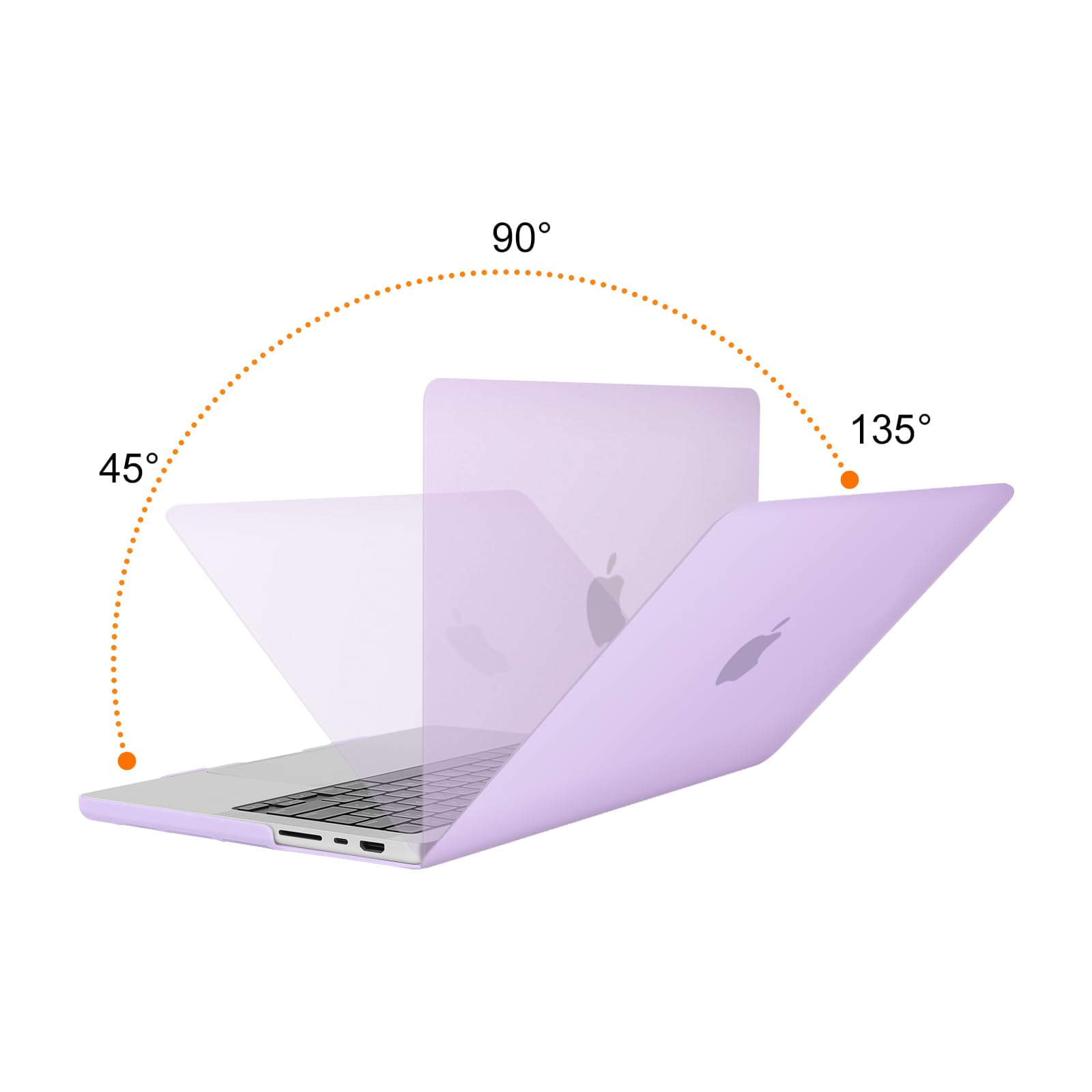 Frosted hard shell case for MacBook Pro 14 inch, designed for M2 A2779 and M1 A2442 models, showcasing its sleek design and keyboard cover.