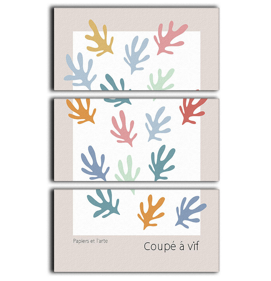 A beautiful 3-panel canvas print featuring a summer cut out design, perfect for enhancing home decor.