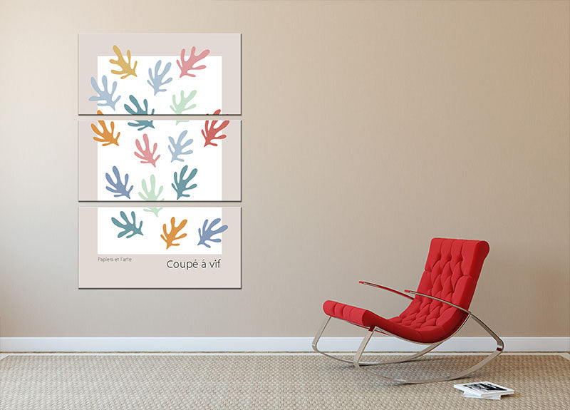 A beautiful 3-panel canvas print featuring a summer cut out design, perfect for enhancing home decor.