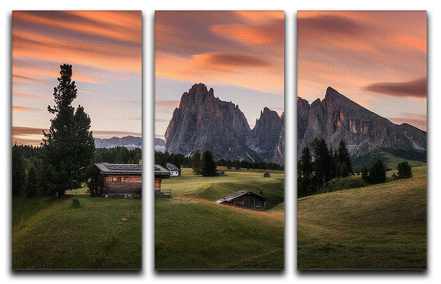 Summer Morning 3 Split Panel Canvas Print featuring vibrant colors and serene landscape, perfect for home decor.