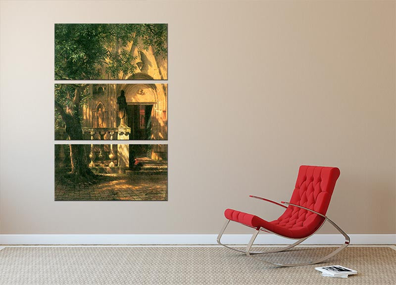 Three-panel canvas print of Sunlight and Shadow 2 by Bierstadt, showcasing vibrant colors and intricate details.