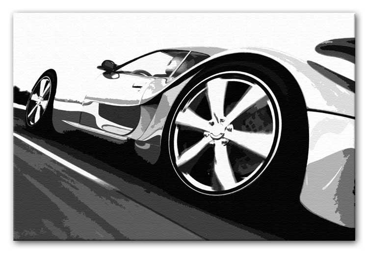 A vibrant canvas print of a supercar close-up, showcasing its sleek design and powerful features, perfect for modern decor.