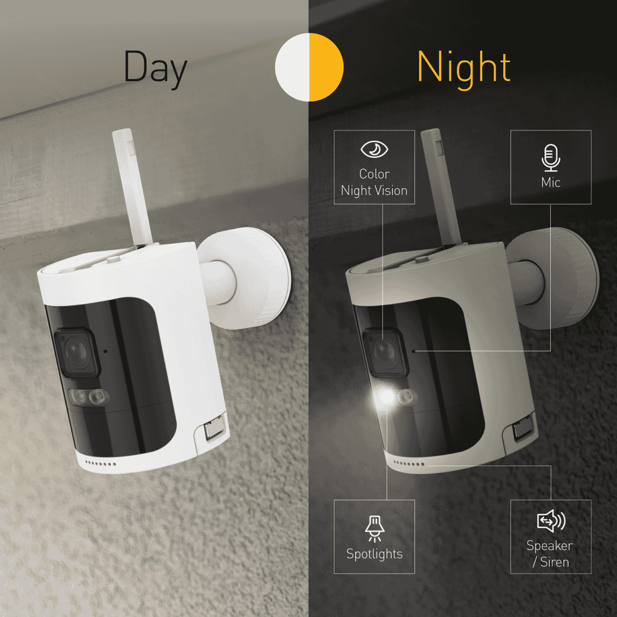 Swann Secure650 2K Wireless Add on Camera SWNVW-600CMB-GL with spotlight and outdoor mounting stand.