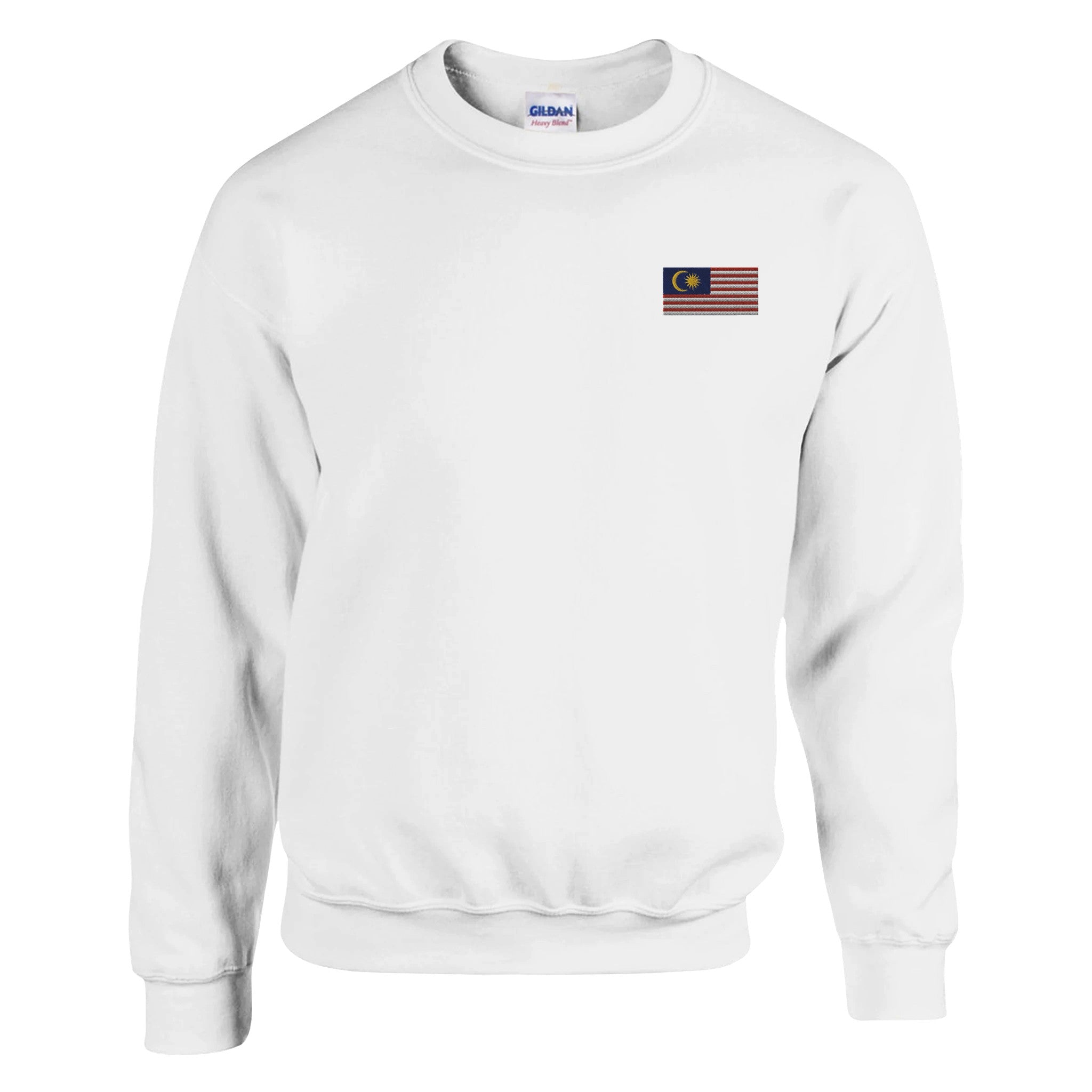 Sweat-shirt Drapeau de la Malaisie en broderie, mélange de coton et polyester, avec une coupe classique et des détails de couture soignés.