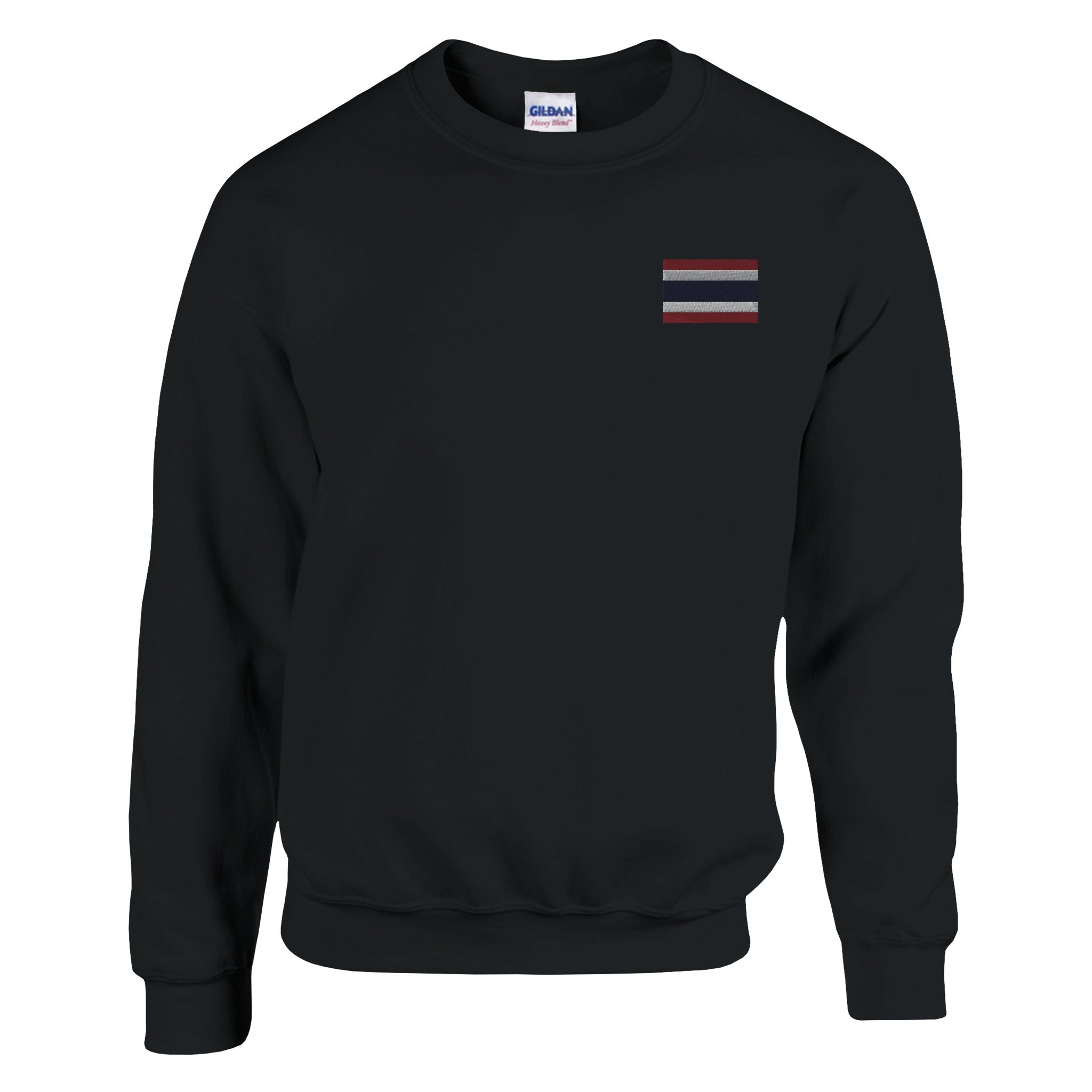 Sweat-shirt en broderie avec le drapeau de la Thaïlande, en mélange de coton et polyester, offrant confort et style.