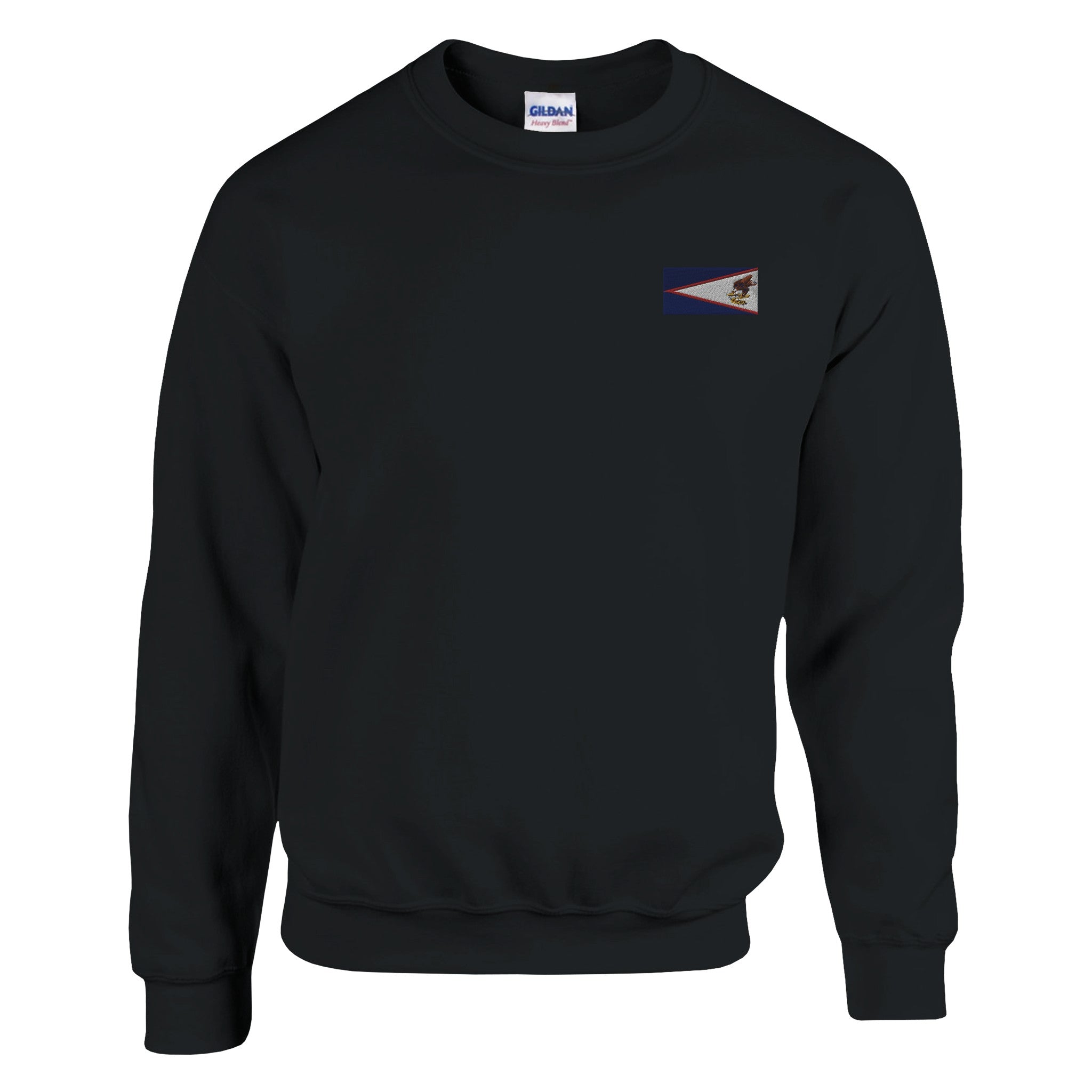 Sweat-shirt en broderie avec le drapeau des Samoa américaines, mélange de coton et polyester, coupe classique.