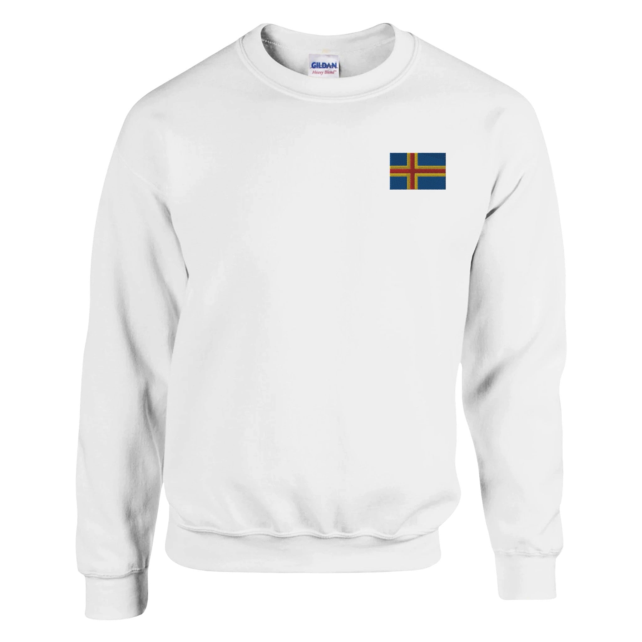 Sweat-shirt Drapeau d'Åland en broderie, mélange de coton et polyester, avec coutures renforcées et coupe classique.