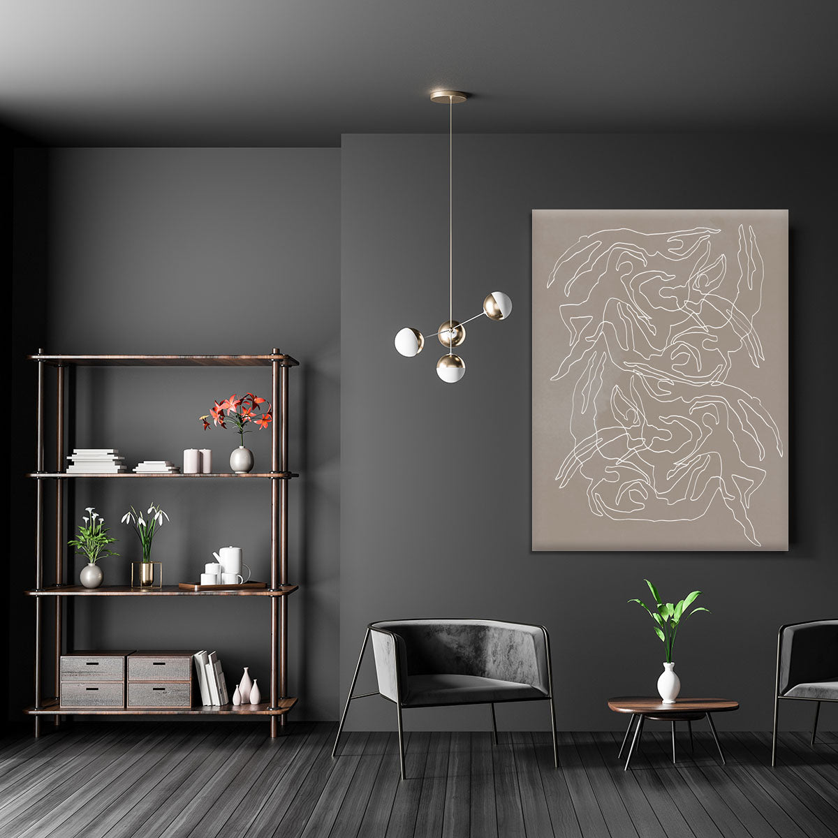 A vibrant canvas print featuring swimmers in action, showcasing fluid movement and elegance, perfect for home or office decor.