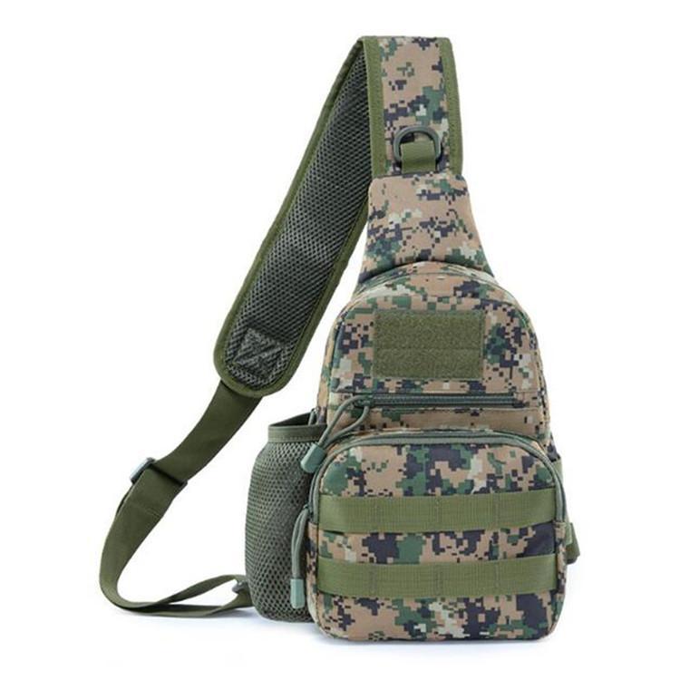 Tactical Army Shoulder Bag in Multicam pattern, showcasing its durable design and spacious compartments for outdoor and daily use.