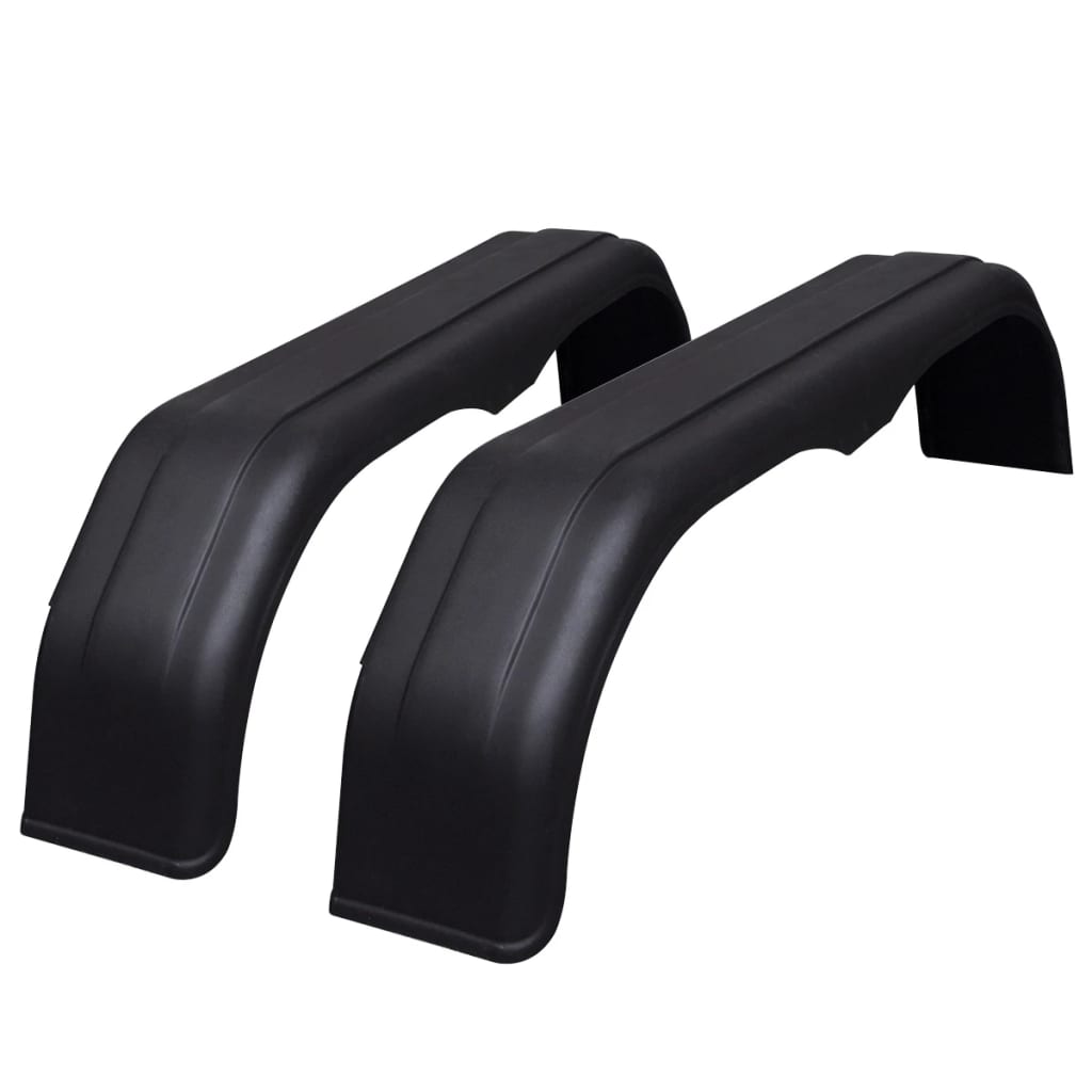 Two black plastic fender flares