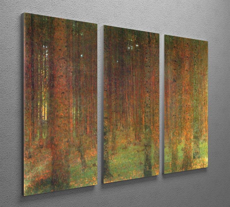 Tannenwald II by Klimt 3-panel canvas print showcasing vibrant colors and intricate details, perfect for home decor.