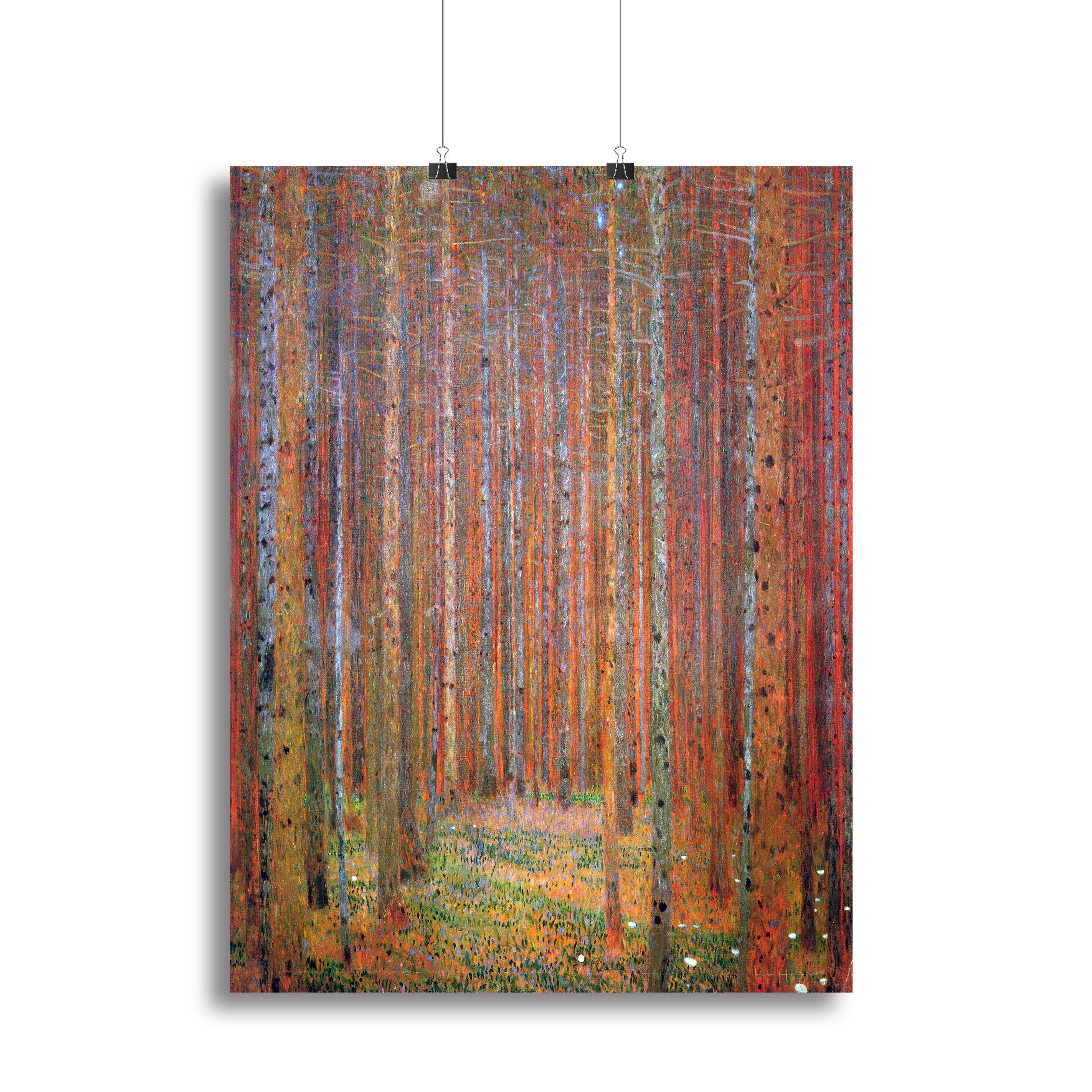 Tannenwald I by Klimt canvas print showcasing intricate patterns and vibrant colors, perfect for home or office decor.