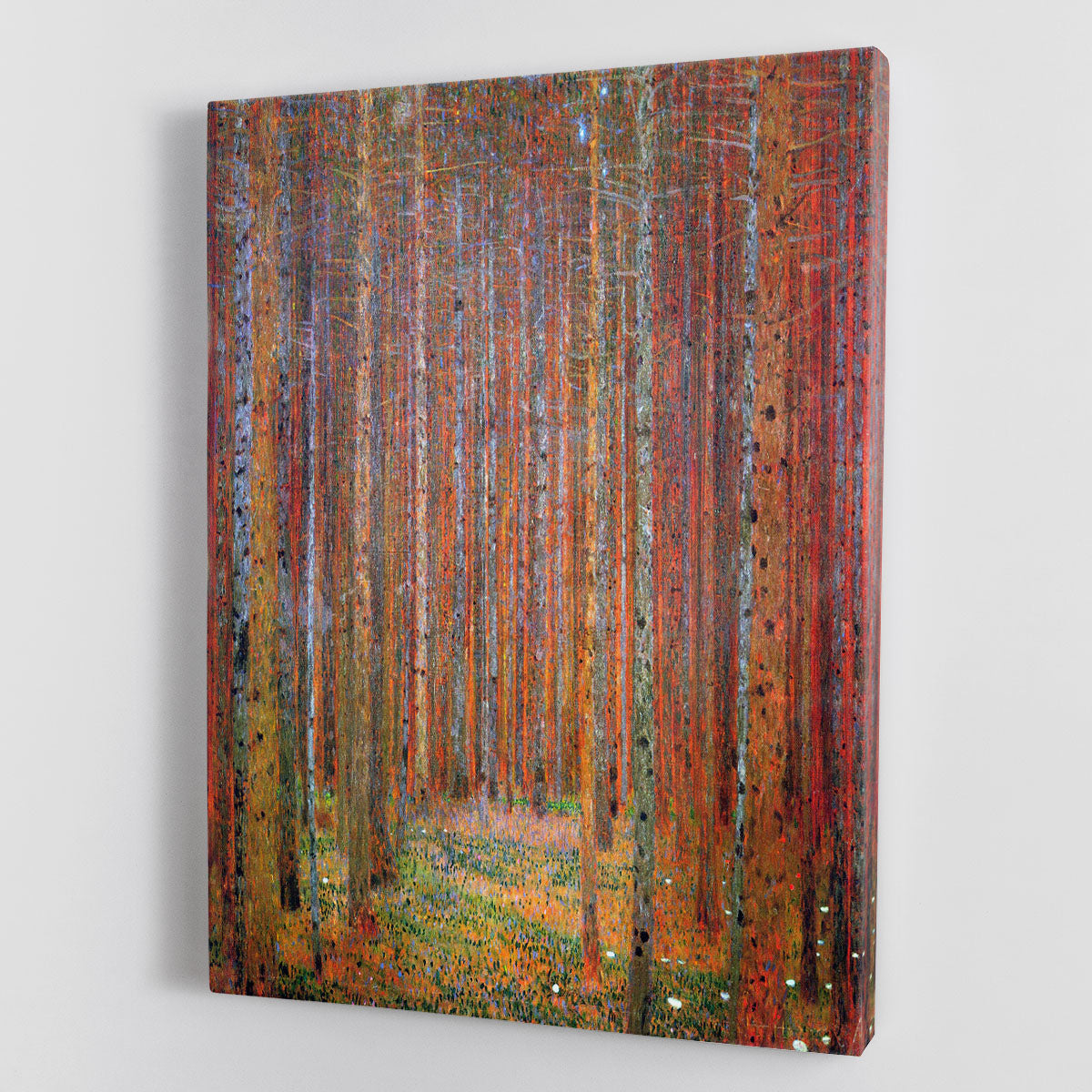 Tannenwald I by Klimt canvas print showcasing intricate patterns and vibrant colors, perfect for home or office decor.