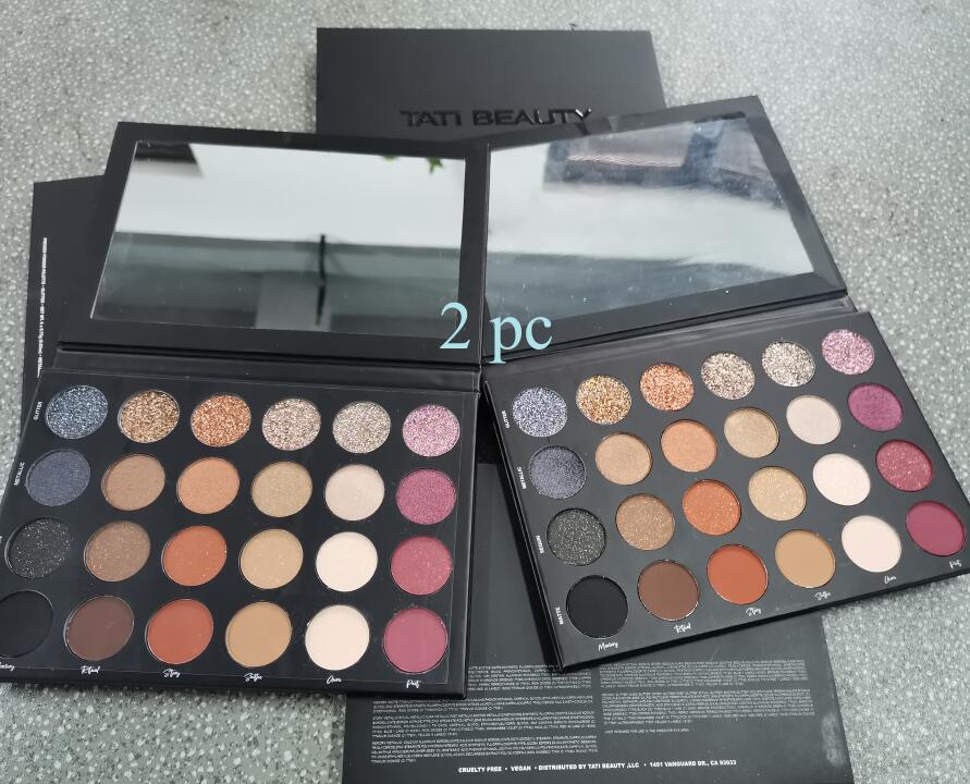 TATI BEAUTY matte eyeshadow powder palette featuring 24 vibrant shades in a sleek design, perfect for creating various eye makeup looks.