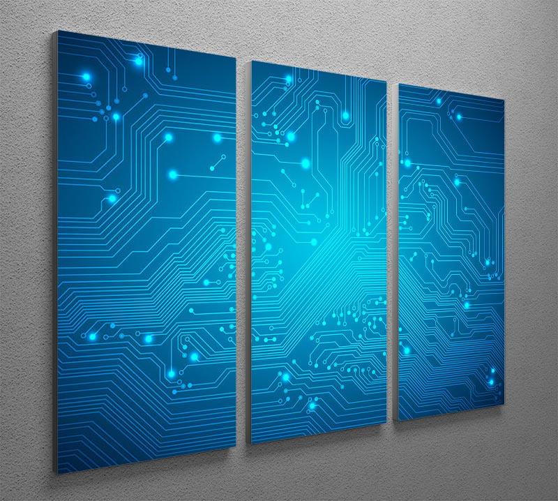A stunning 3-panel canvas print featuring a technological vector design, perfect for modern decor.