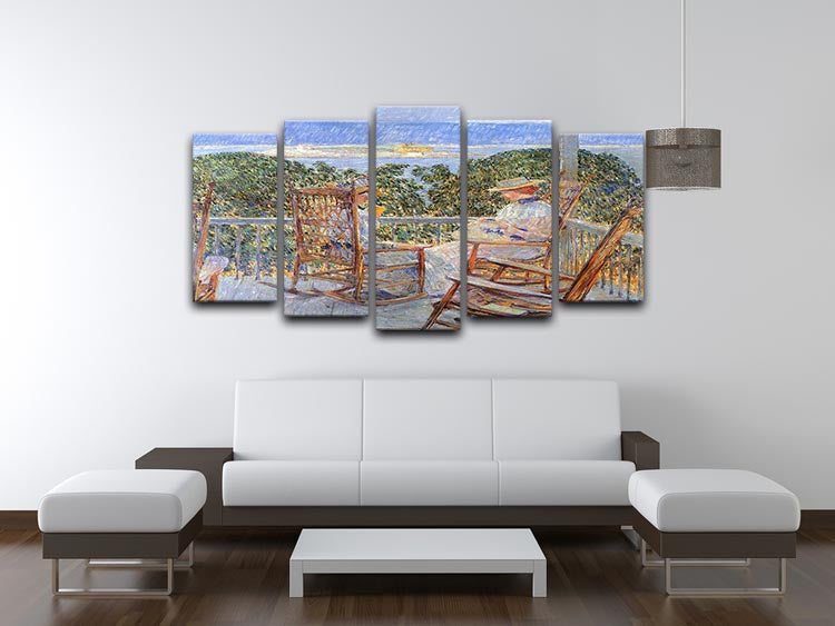 Five-panel canvas artwork depicting Ten Pound Island, showcasing vibrant colors and intricate details, perfect for home decor.
