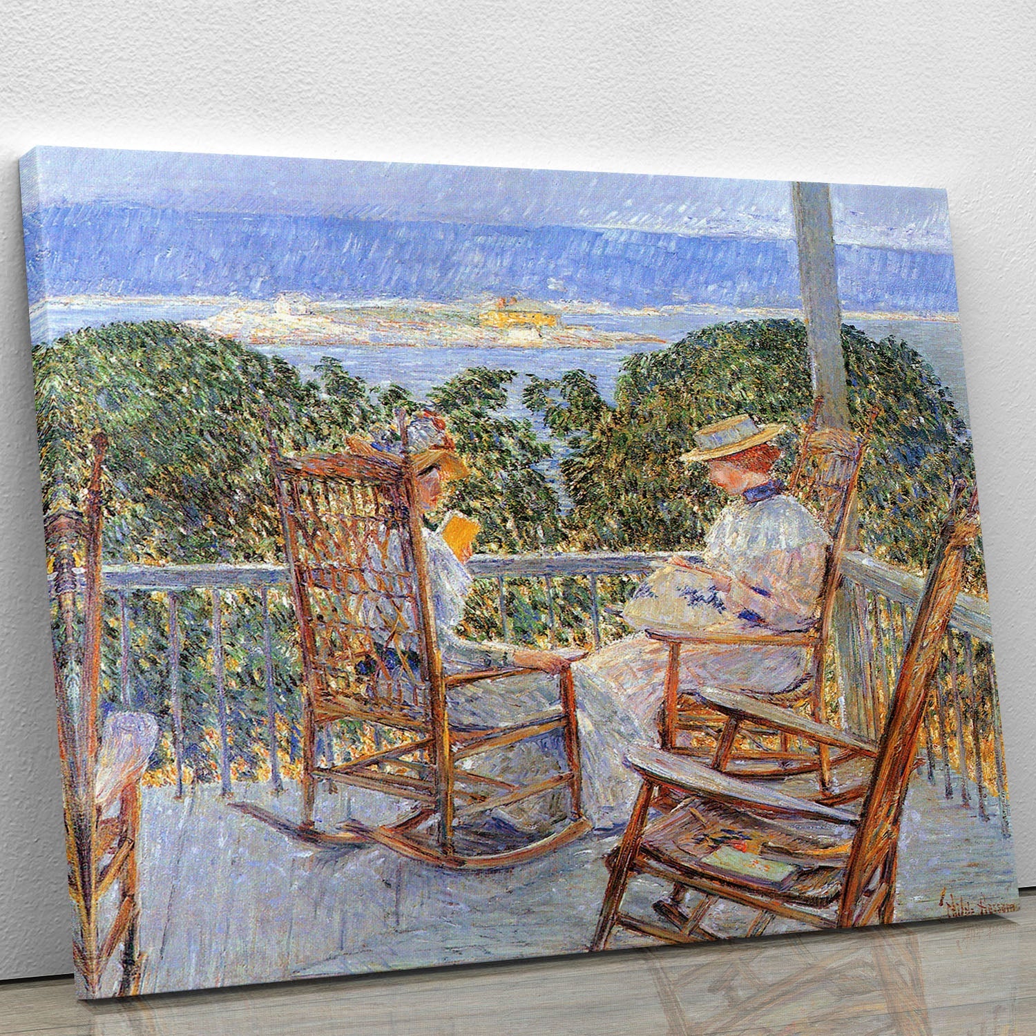 Ten Pound Island by Hassam canvas print showcasing vibrant coastal scenery with intricate details.