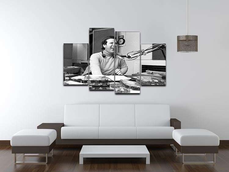 Terry Wogan 4 Split Panel Canvas artwork featuring four equal sections creating a cohesive design.