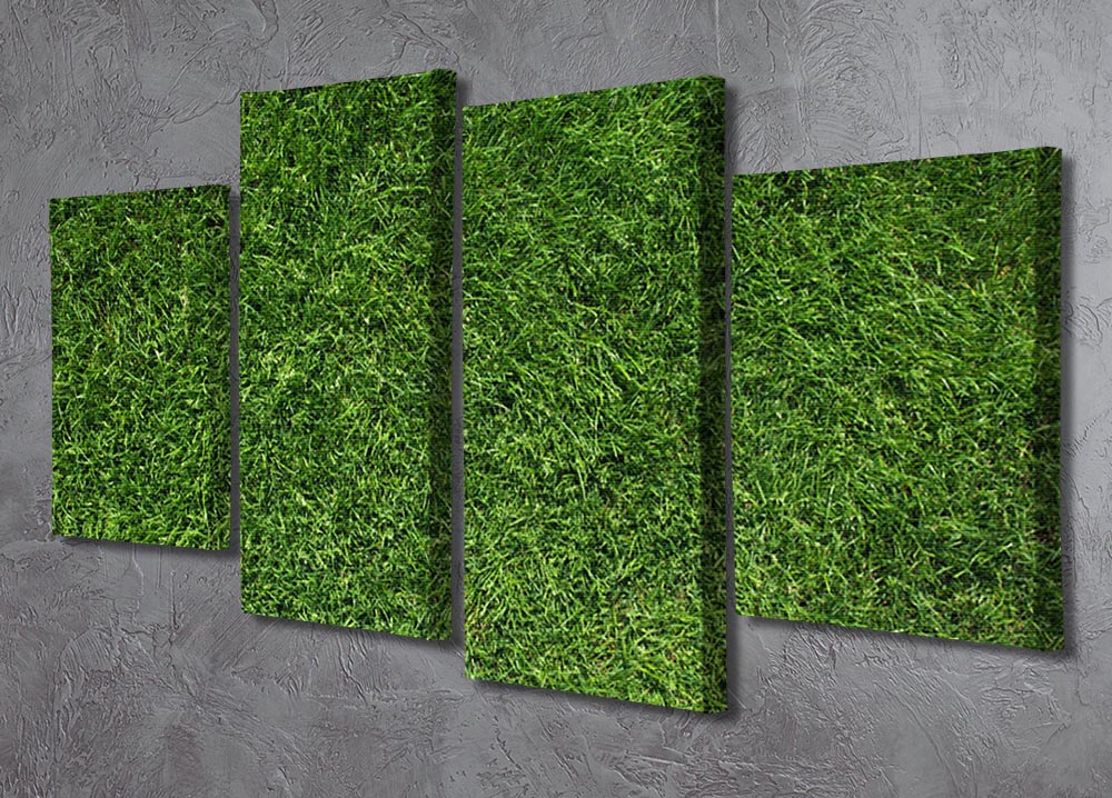 A vibrant 4-split canvas artwork featuring lush green grass, showcasing intricate textures and colors.