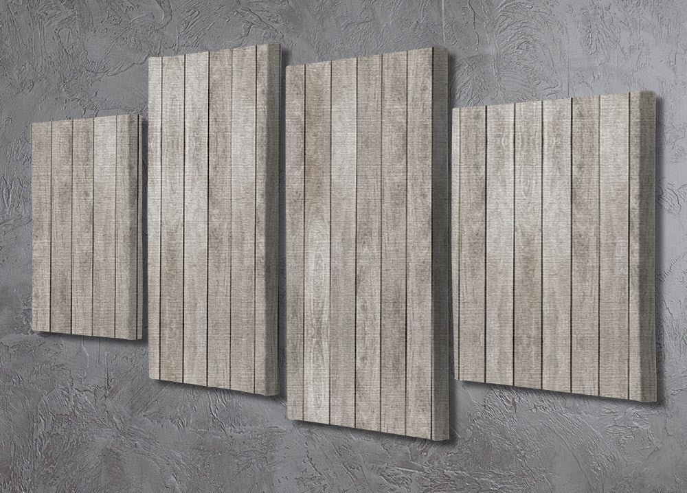 A 4-split canvas artwork depicting the texture of old wood flooring, showcasing rich colors and intricate details.