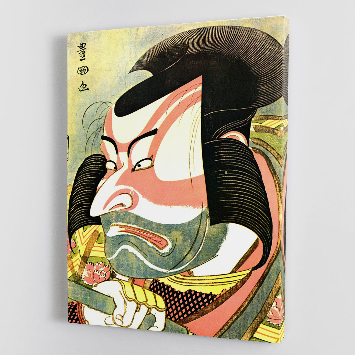 Canvas print of Ichikawa Ebizo by Hokusai, showcasing traditional Japanese theater art with vibrant colors and intricate details.