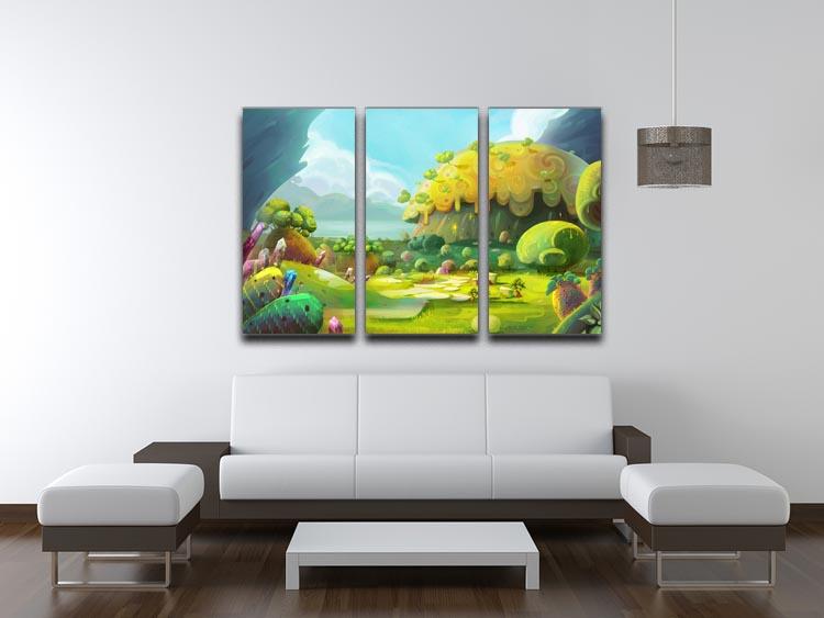 A beautiful 3-panel canvas print featuring a tiny bird, perfect for home decor.