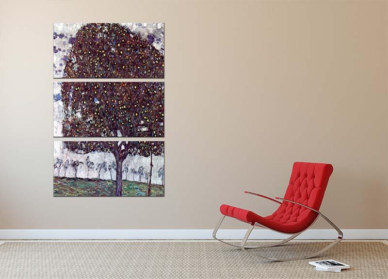 The Apple Tree by Klimt 3-panel canvas print showcasing vibrant colors and intricate details, perfect for home decor.