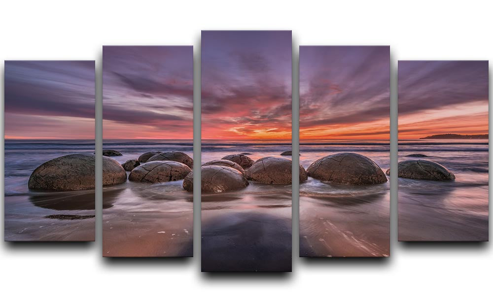 The Barrier 5 Split Panel Canvas featuring a cohesive artwork divided into five panels, showcasing dynamic sizes and orientations for visual impact.