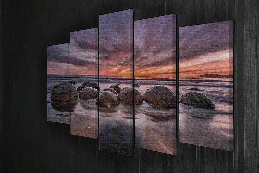 The Barrier 5 Split Panel Canvas featuring a cohesive artwork divided into five panels, showcasing dynamic sizes and orientations for visual impact.