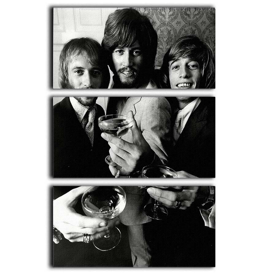 The Bee Gees 3 Split Panel Canvas Print featuring vibrant colors and captivating design, ideal for home decor.