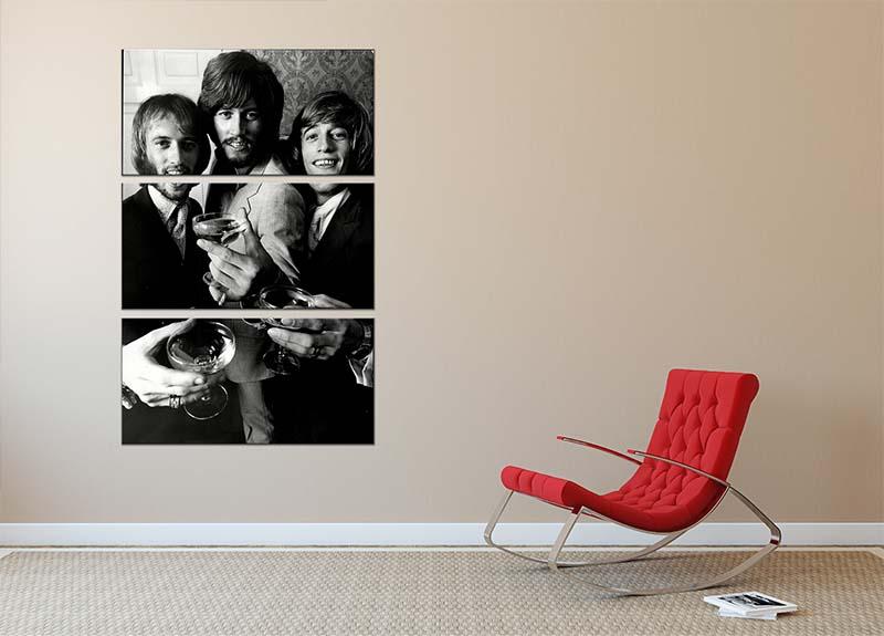 The Bee Gees 3 Split Panel Canvas Print featuring vibrant colors and captivating design, ideal for home decor.