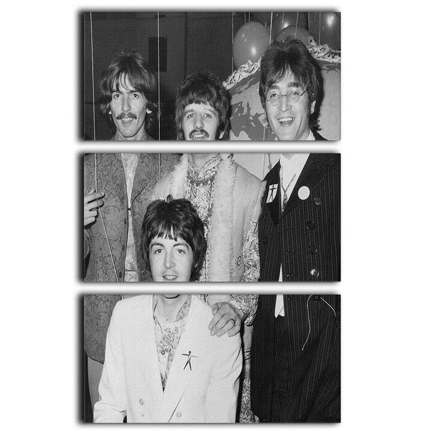 A stunning 3-panel canvas print featuring The Beatles at Abbey Road Studios, showcasing vibrant colors and intricate details.